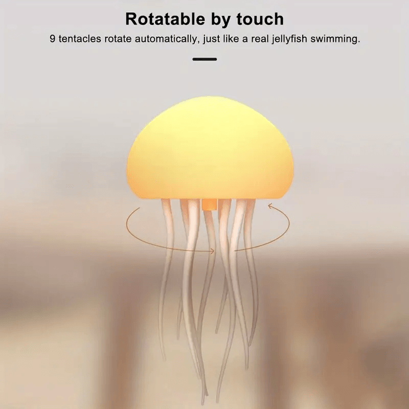 Voice-Controlled Jellyfish Night Light | Ambient LED Mood Lamp for Home Decor - CartRare