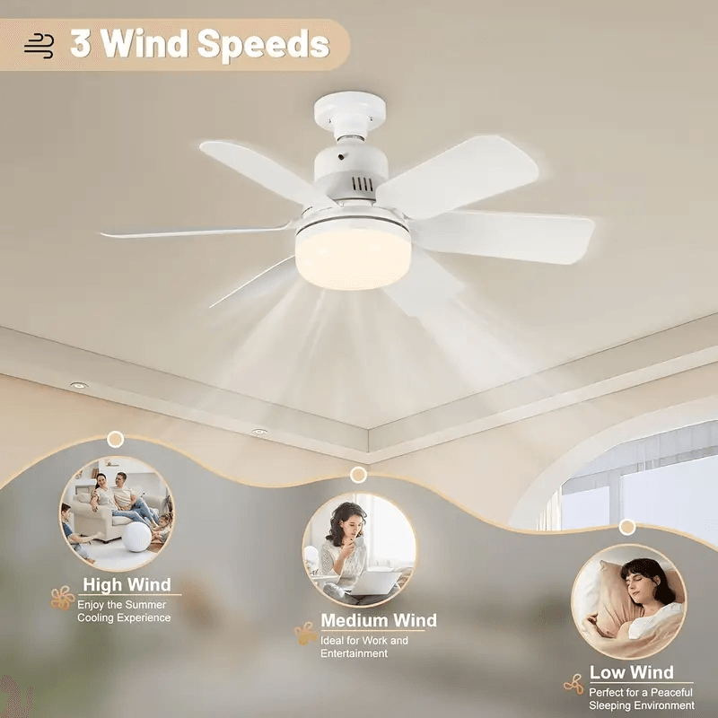 LED 30W Ceiling Fan Light with Remote Control – Dimmable E27 for Living Room, Study & Home Use (85-265V) - CartRare