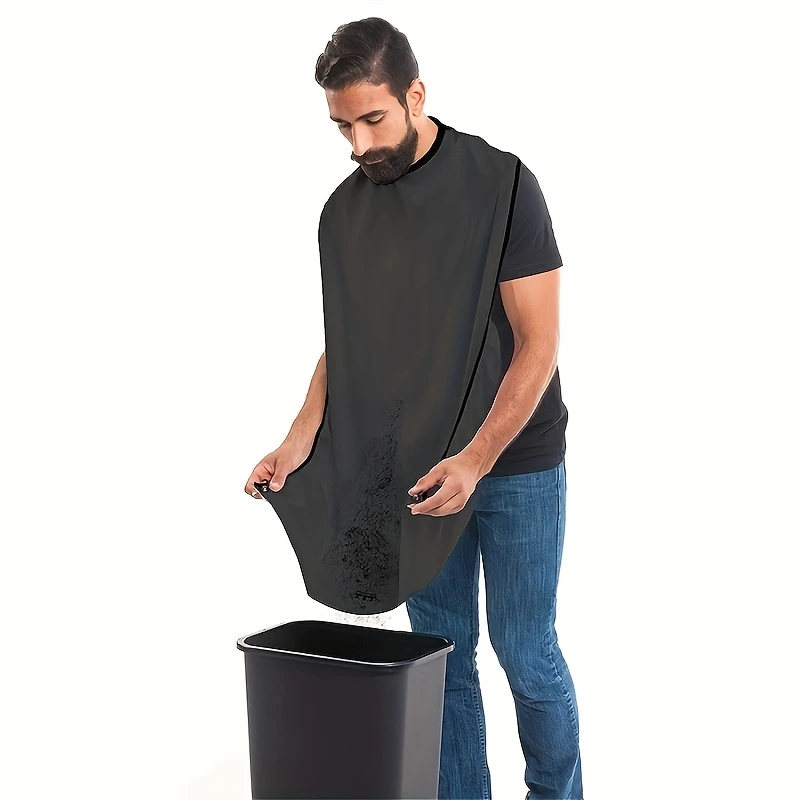 Men's Beard Shaving Apron – Hair Catcher Bib & Shaving Organizer, Easy Bathroom Cleanup, Grooming Gift for Him - CartRare