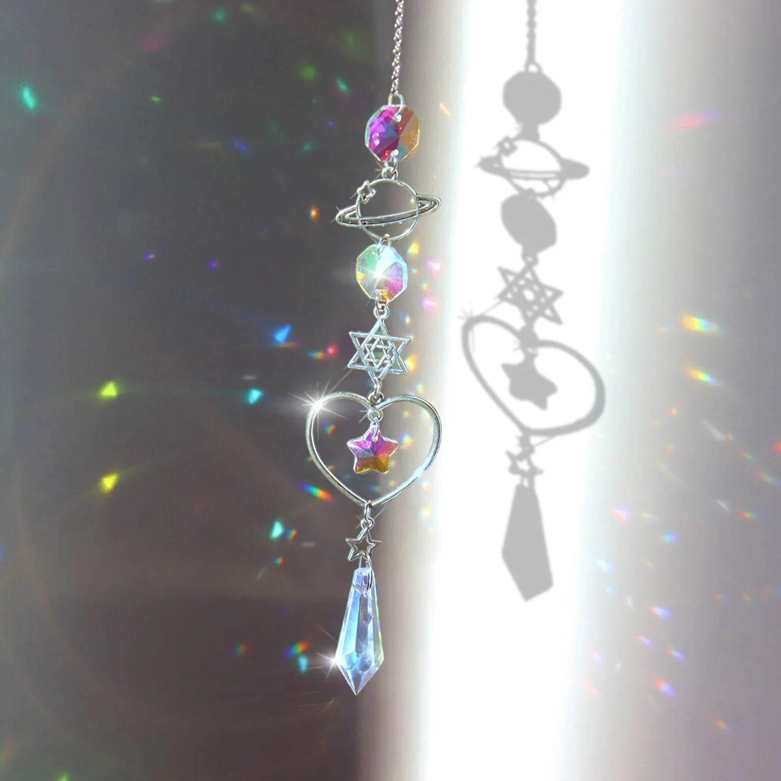 Crystal Wind Chime Rainbow Maker Sun Catcher – Hanging Prism Light Décor - CartRare