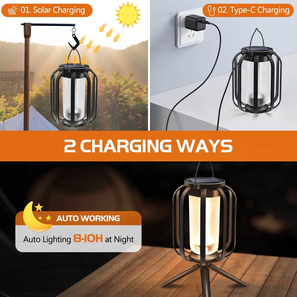 Flickering Firelight Lantern – Weatherproof & Wireless for Outdoors! - CartRare