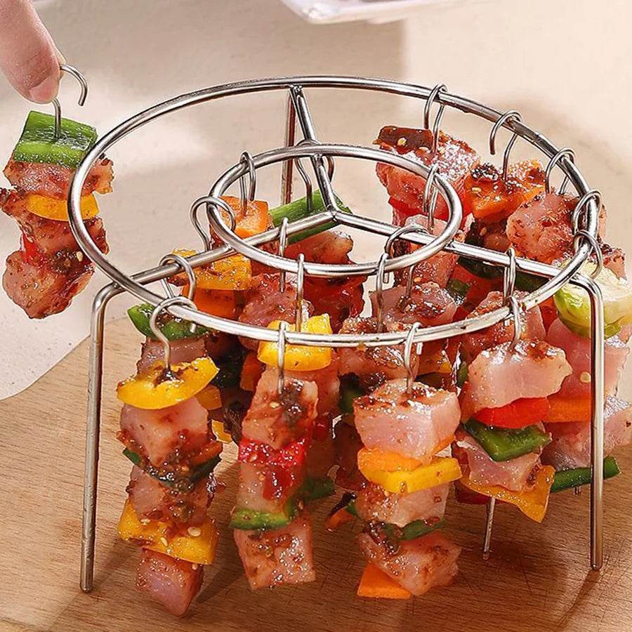 3-in-1 Air Fryer Grill – Vertical Kebab & BBQ, Oil-Free Cooking! - CartRare