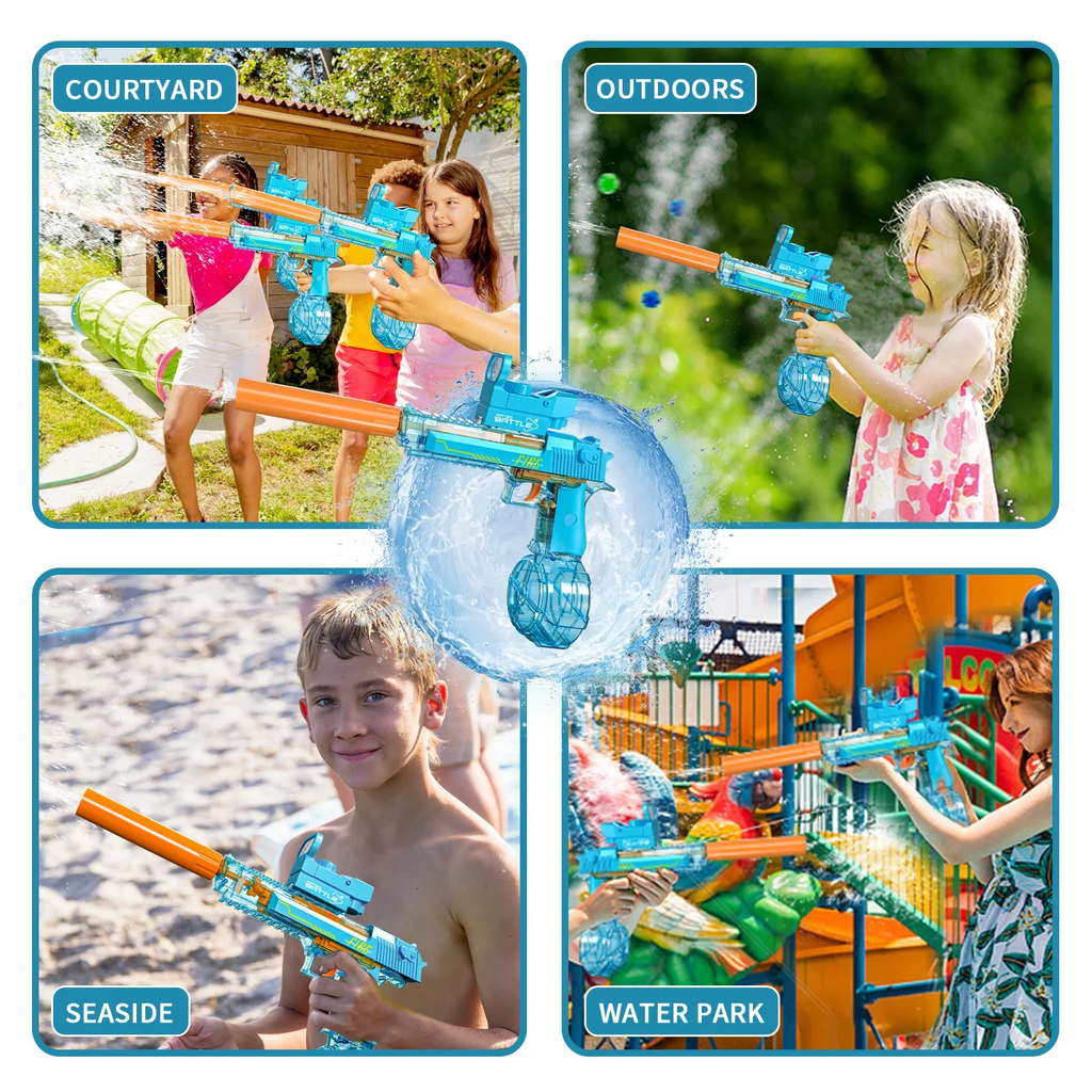 Desert Eagle Electric Water Gun with Silencer and Light High Speed, Long Range Squirt Gun for Kids & Adults - CartRare