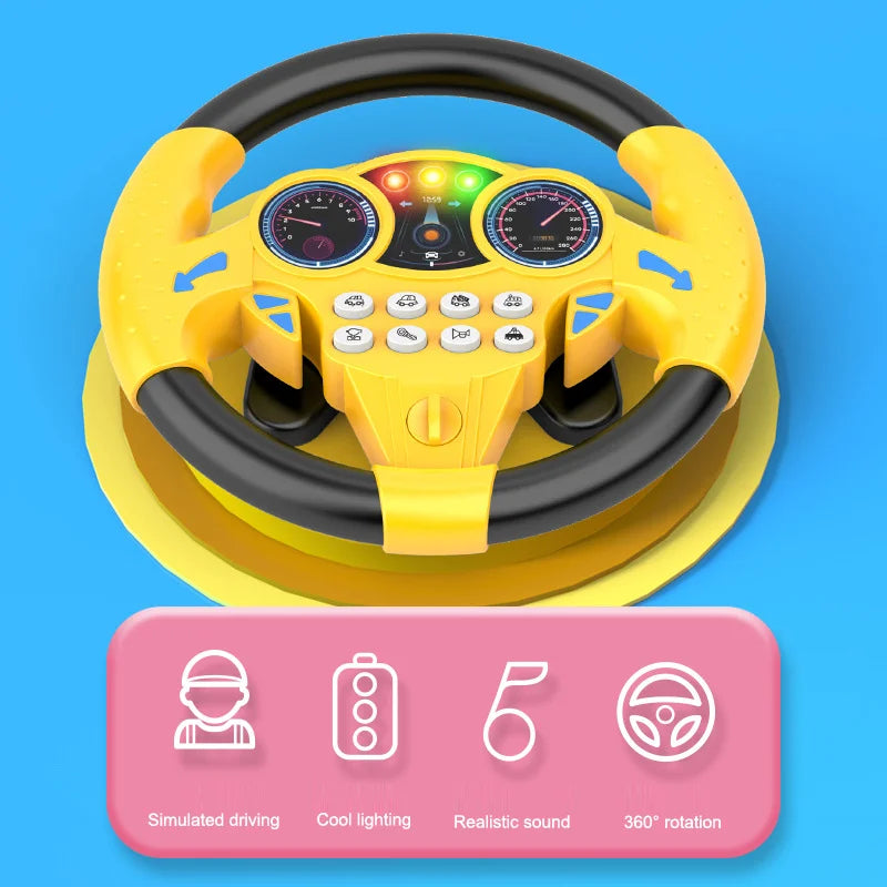 Interactive Kids Steering Wheel Toy – Music, Lights & Real Driving Experience