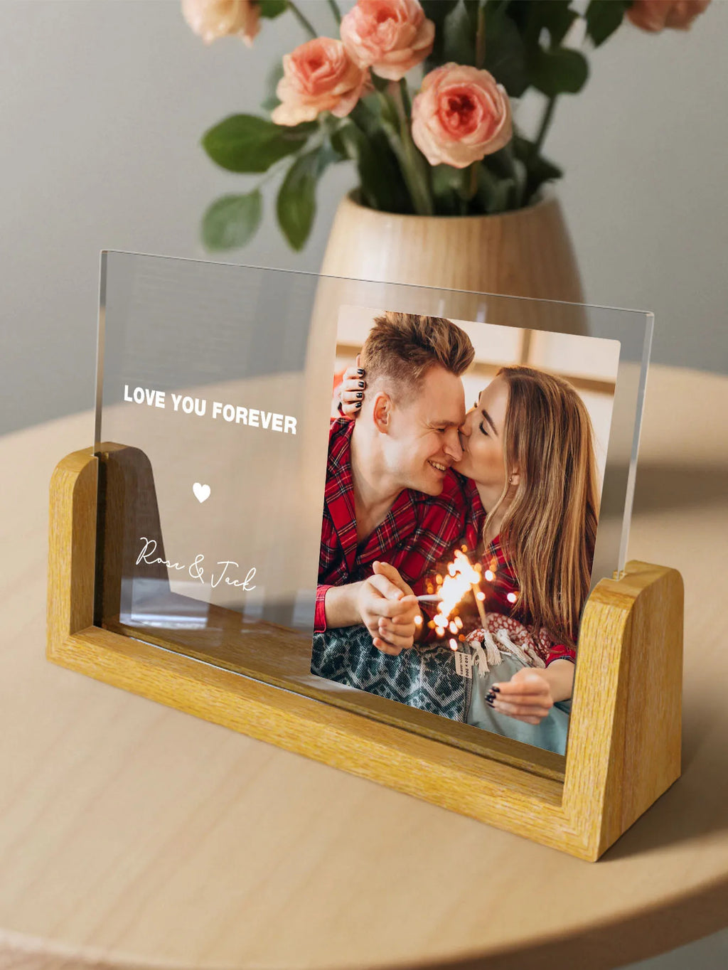 Personalized Acrylic Photo Plaque with Custom Text Gift