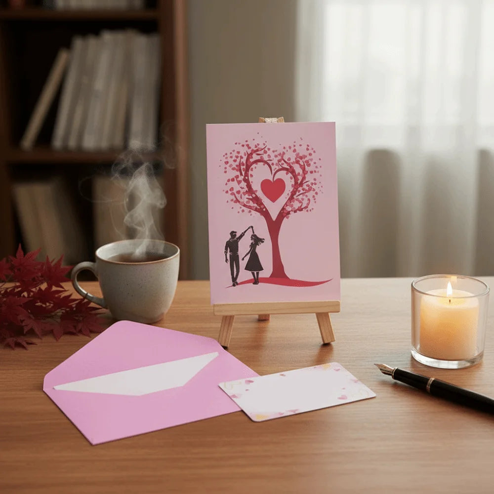 3D Pop Up Heart Tree Couple Card Romantic Anniversary Gift