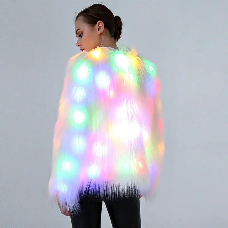 LED Hooded Coat – Glow-in-the-Dark Light-Up Jacket for Men & Women, Perfect for Parties & Festivals
