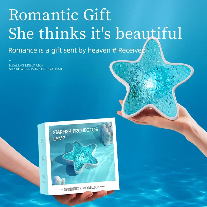 Starry Glow: Starfish LED Projector Lamp