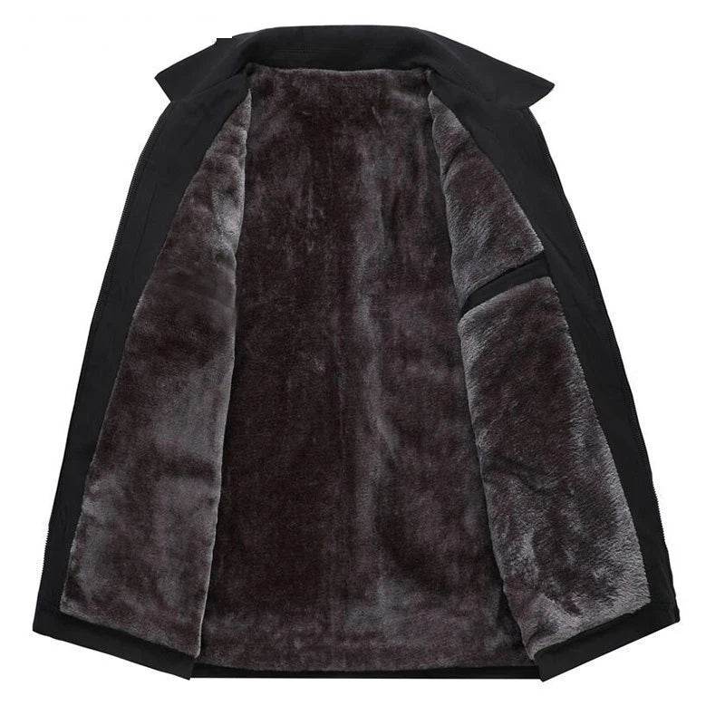 Luxury Men’s Warm Fleece Jacket – Windproof, Rainproof, and Snowproof Overcoat - CartRare