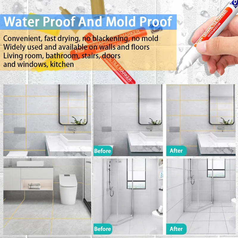 Waterproof Grout Filler Pen for Tile Repair – 1 PCS - CartRare