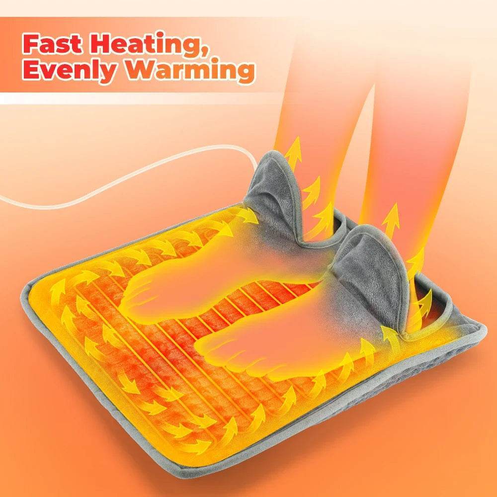 Electric Foot Heating Pad – Washable Heated Foot Warmer with Adjustable Settings - CartRare
