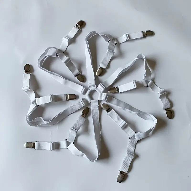 Non-Slip Bed Sheet Grippers With 12 Adjustable Elastic Clips for Mattress - CartRare