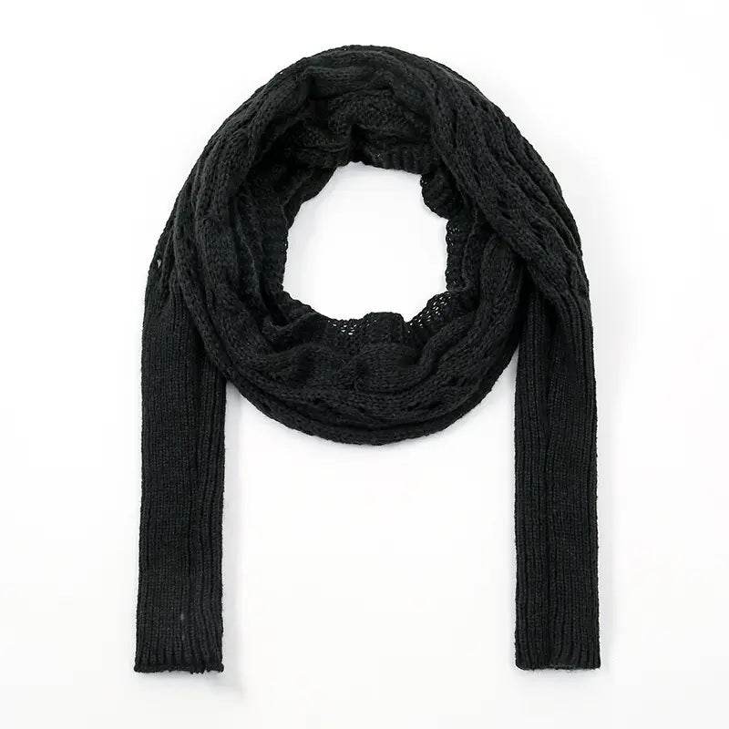 Bohemian Braided Crochet Sweater Scarf with Sleeves for Women - CartRare