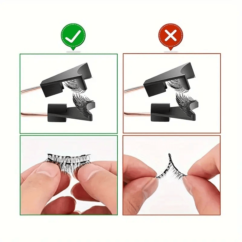 Magnetic 8Pcs Reusable Eyelashes with Applicator – No Glue, 5 Magnet Natural Look Lashes - CartRare