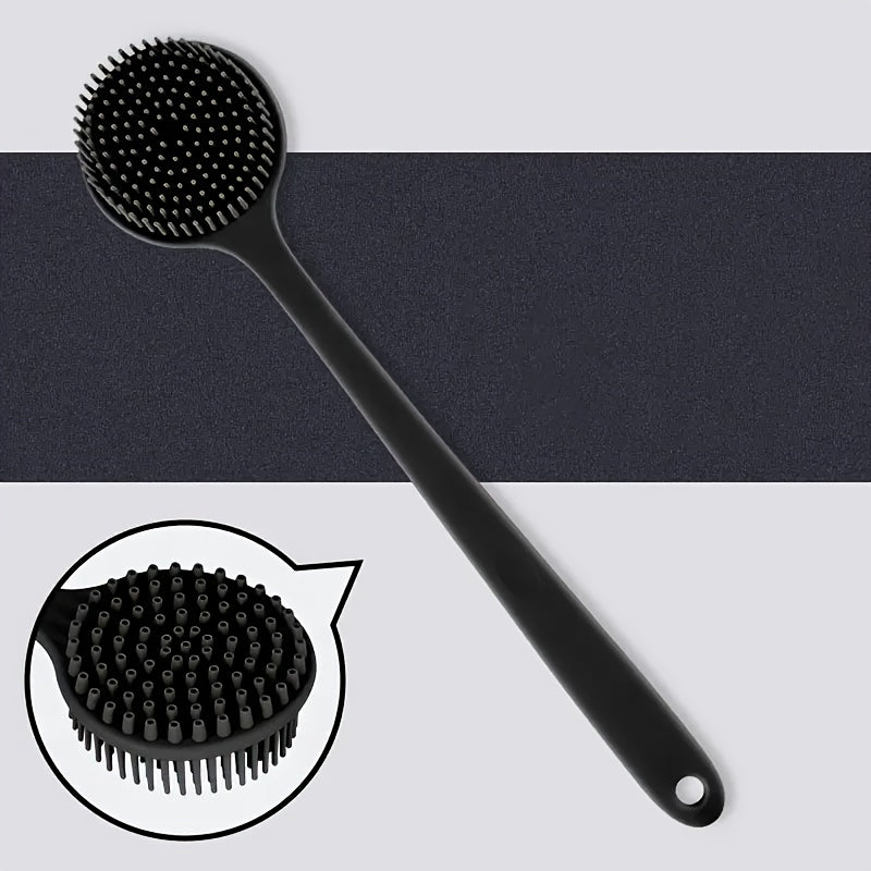 Ergonomic Long Handled Silicone Bath Brush Soft Bristles for Deep Cleaning - CartRare