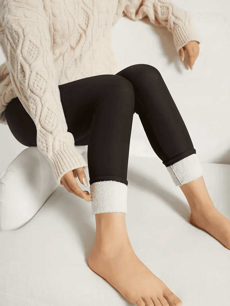 Women’s Thick Fleece Winter Leggings – High Waist Lamb Cashmere Velvet Warm Slim Tights - CartRare