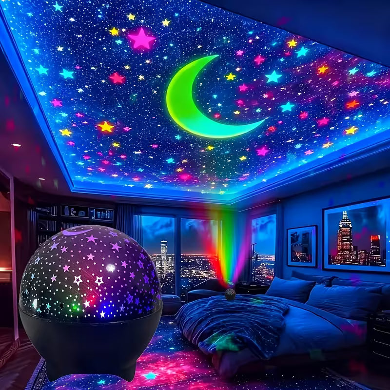 RGB Night Lights LED Projector Light – Starry Moon Galaxy Lamp for Bedroom & Home Décor