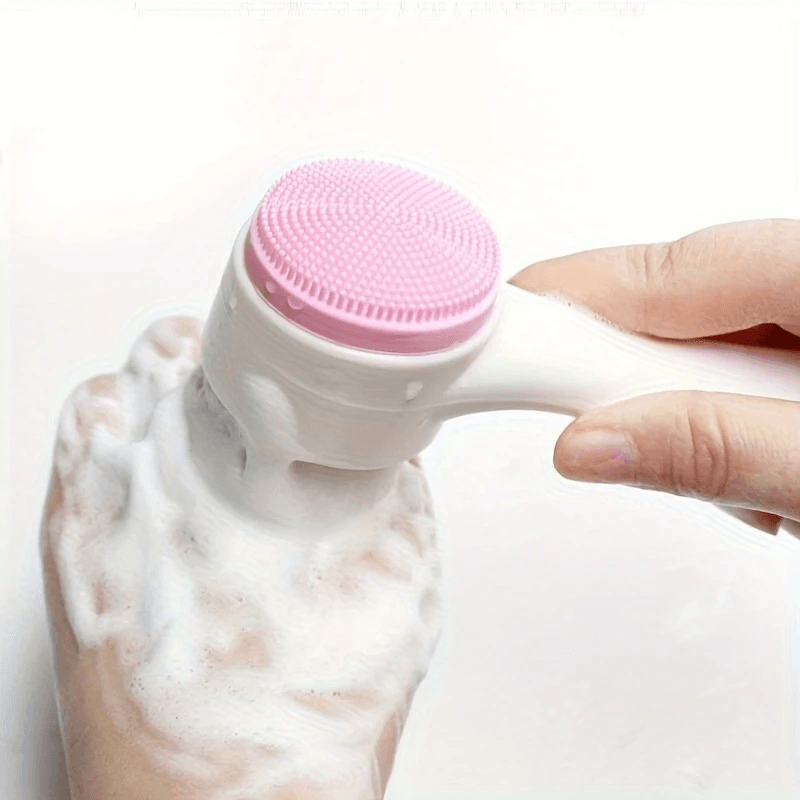 3D Silicone Face Cleansing Brush Dual-Sided Exfoliator - CartRare
