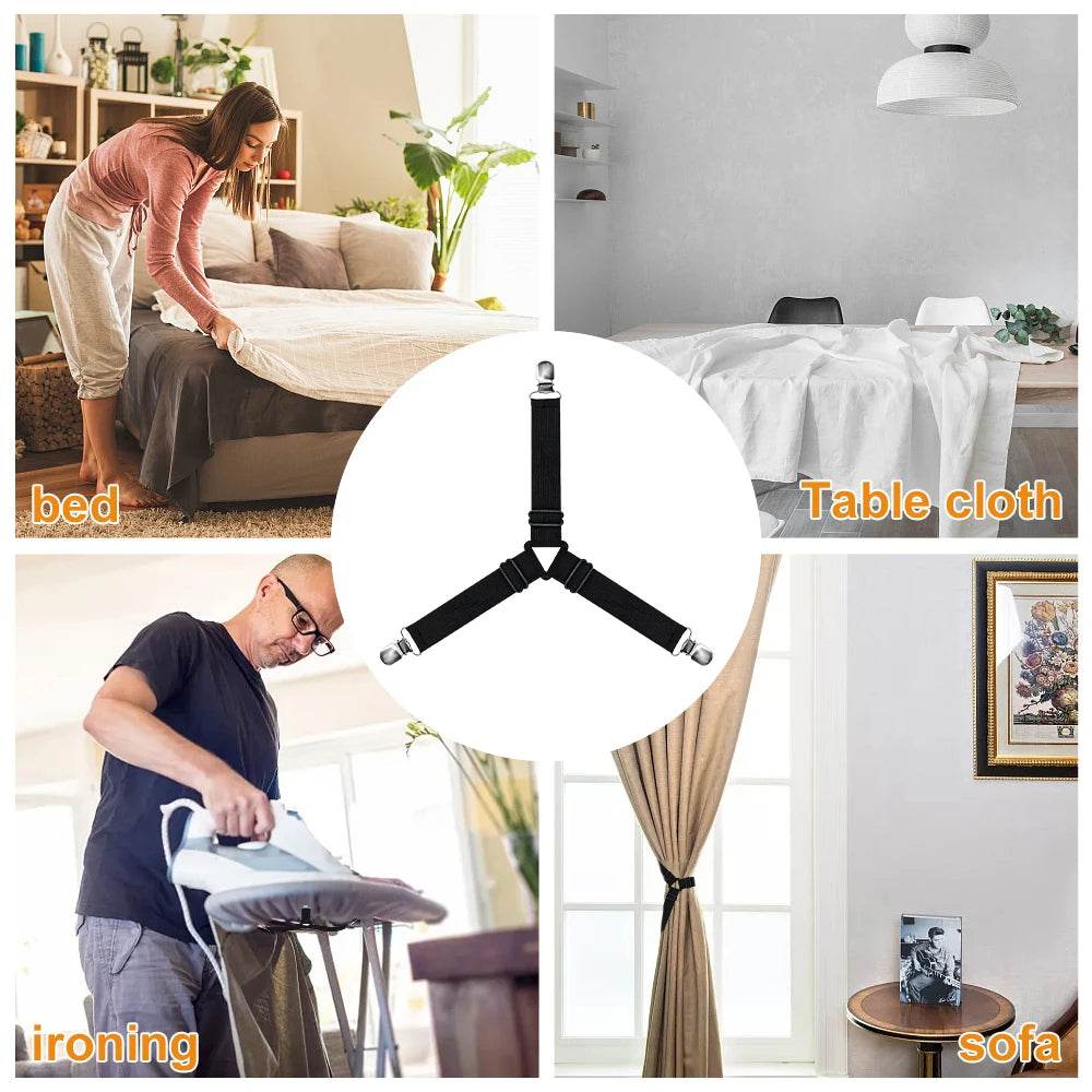 4-Piece Bed Sheet Holder Straps Set for Secure Mattress Fit - CartRare