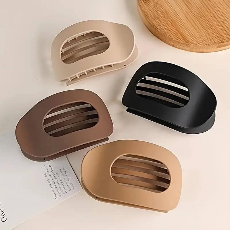 Leopard Matte Oval Hair Claw Clip – Curved Acrylic Barrette for Women’s Everyday Styling