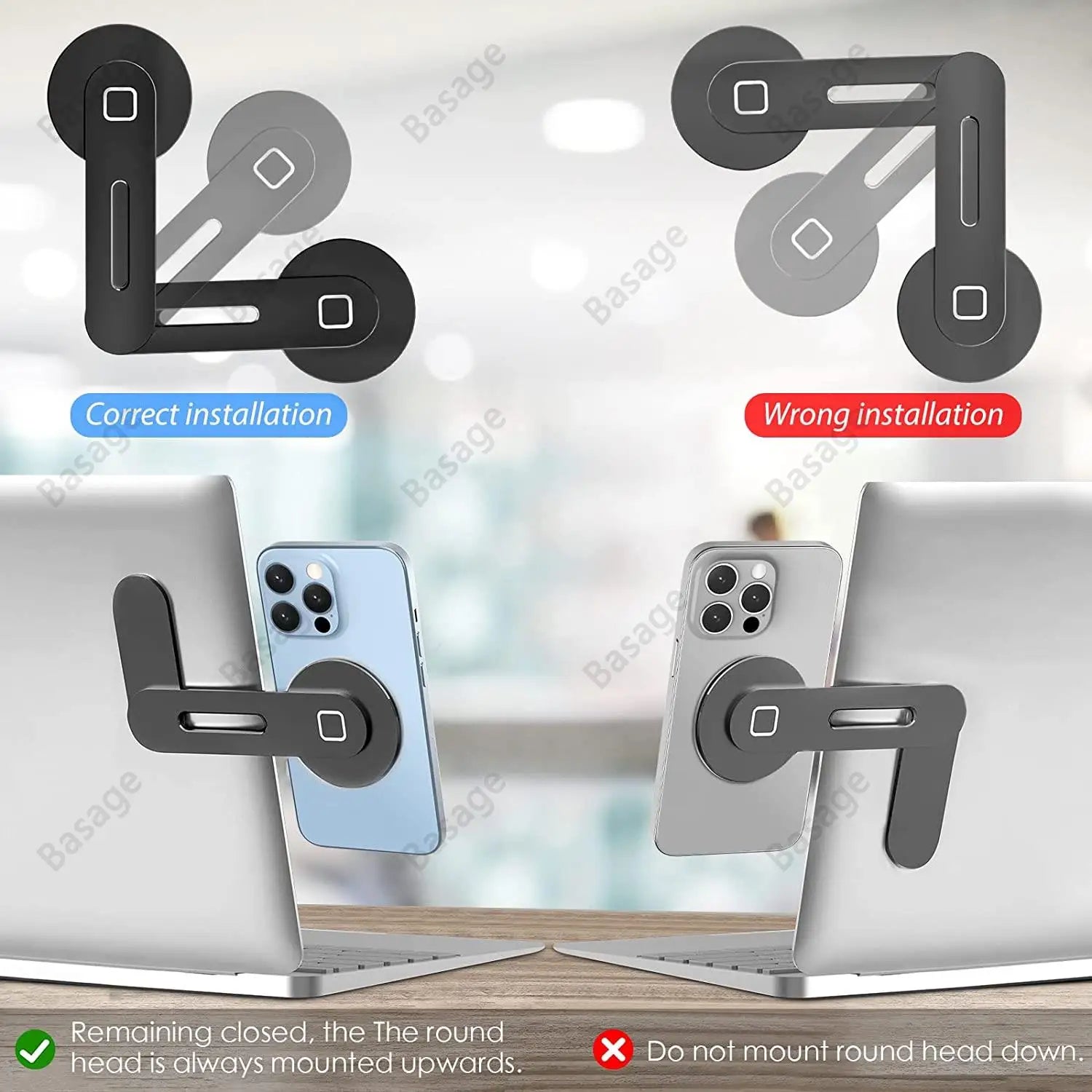 Foldable Magnetic Laptop Phone Holder – Aluminum Side Mount Clip - CartRare