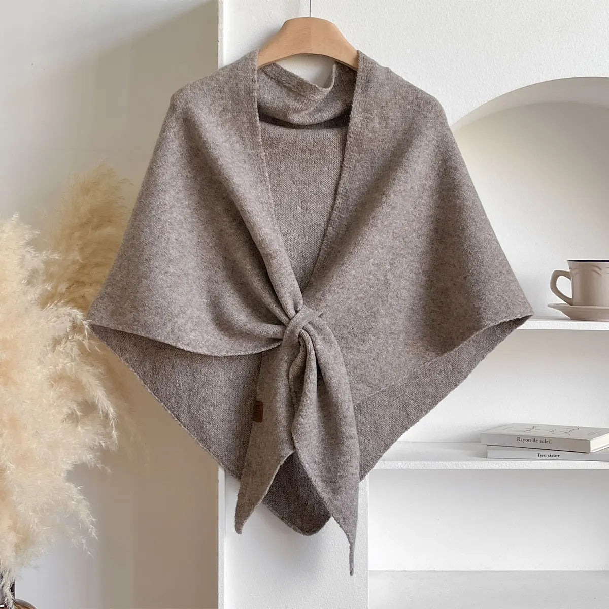 Women’s Elegant Solid Color Triangle Scarf and Casual Shawl