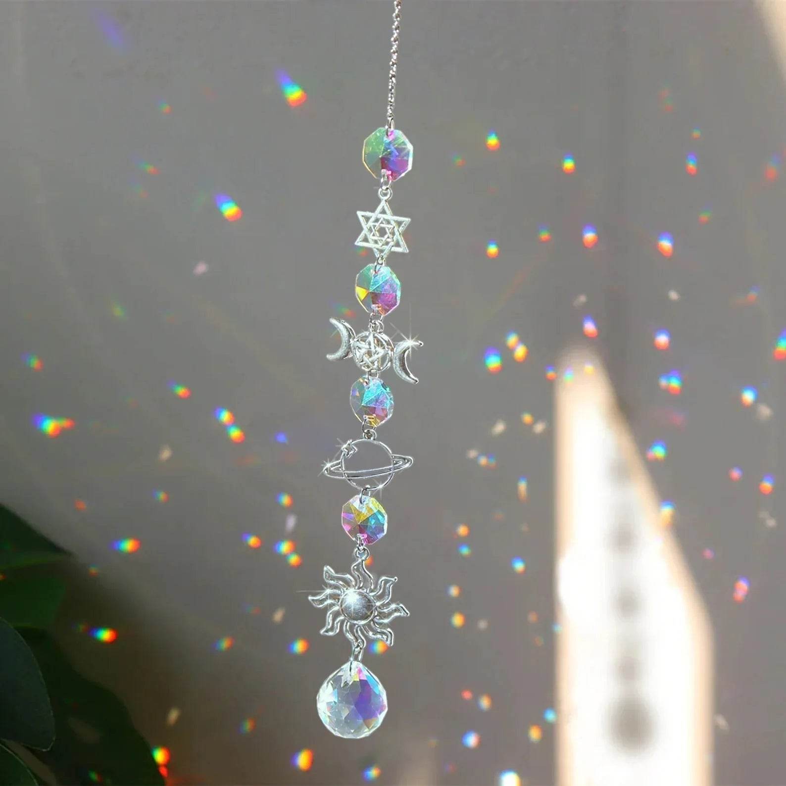 Crystal Wind Chime Rainbow Maker Sun Catcher – Hanging Prism Light Décor - CartRare