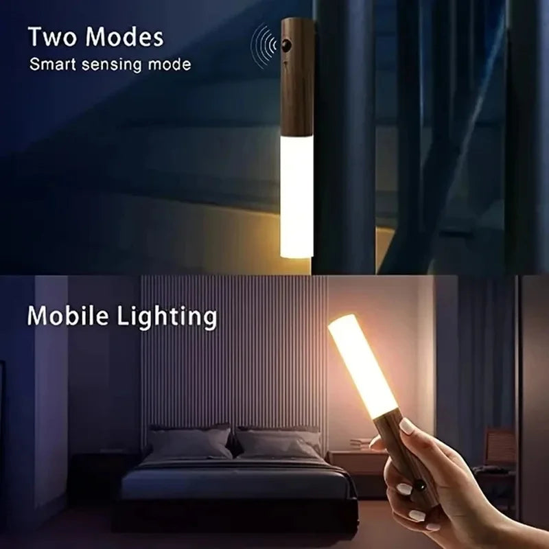 Intelligent Human Body Induction LED Night Light – Rechargeable Wall Light for Hallway, Closet & Bathroom