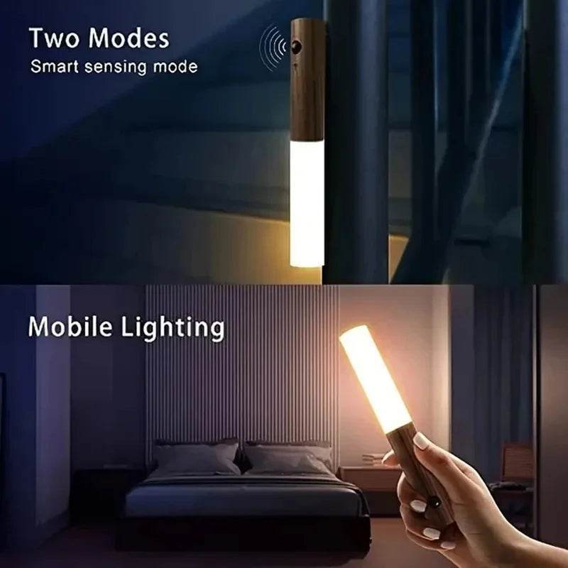 Intelligent Human Body Induction LED Night Light – Rechargeable Wall Light for Hallway, Closet & Bathroom