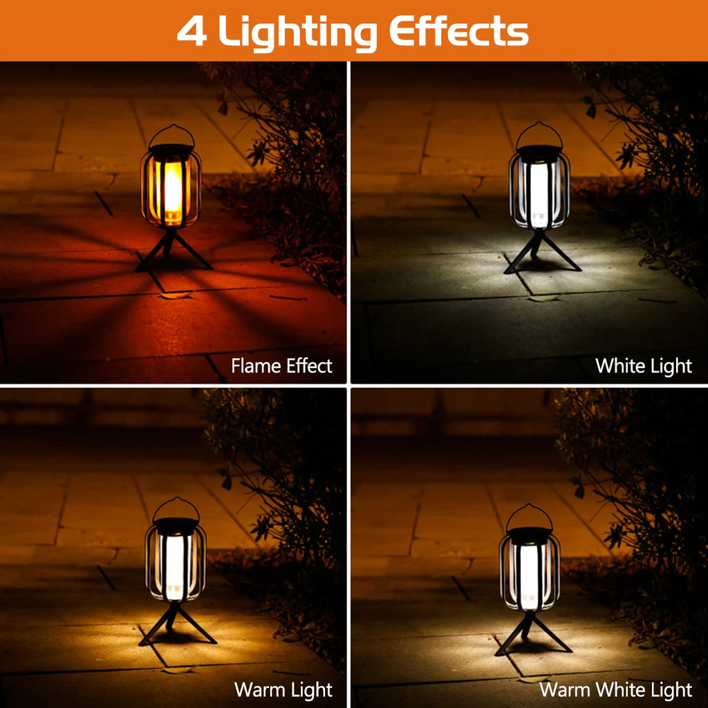 Flickering Firelight Lantern – Weatherproof & Wireless for Outdoors!