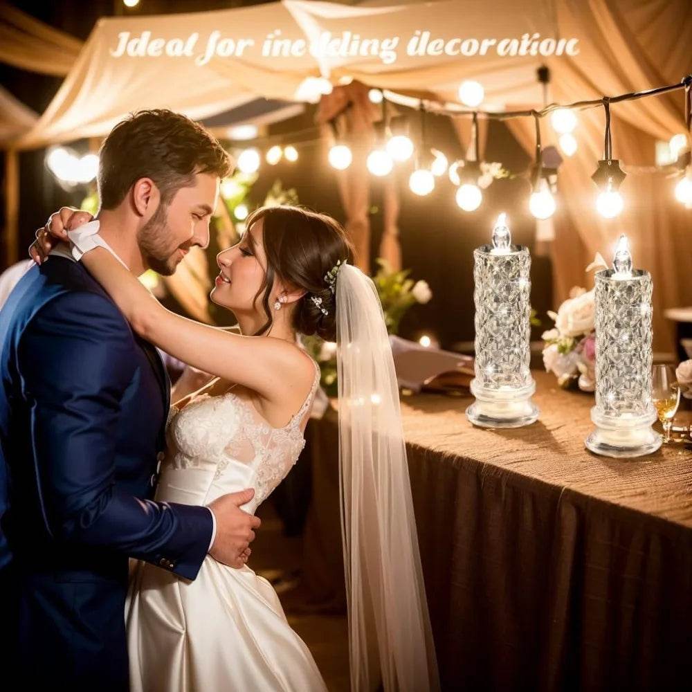 Flameless LED Rose Projection Candle Light for Home Decor, Parties, Wedding Gift - CartRare