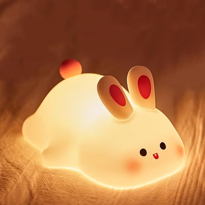 Big Face Rabbit Silicone Light – Cute LED Night Lamp for Kids & Bedroom Decor