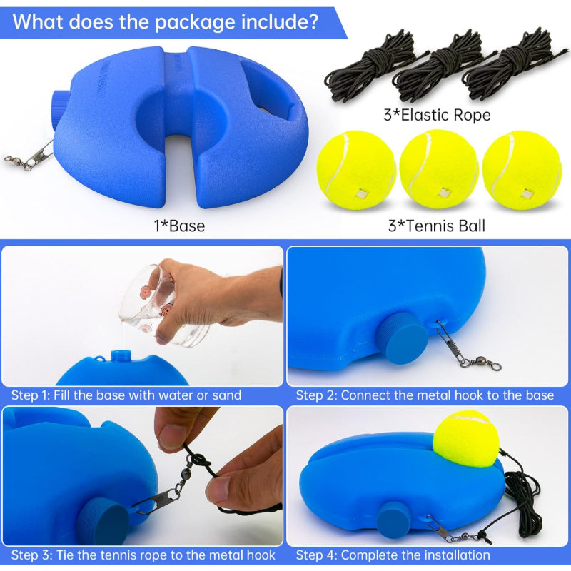 Tennis Trainer Rebound Ball for Solo Practice Indoor & Outdoor