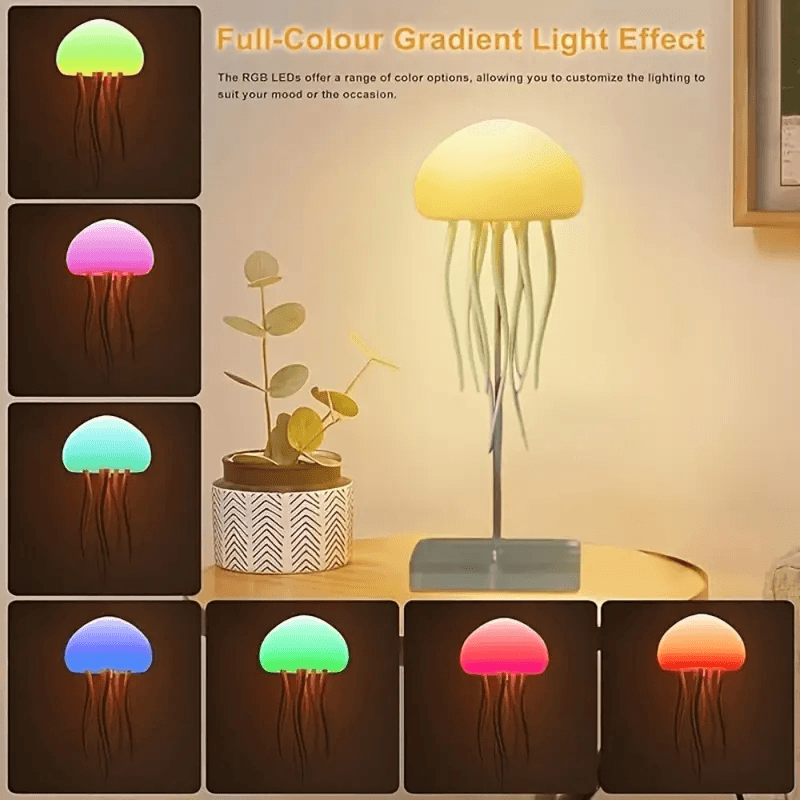 Voice-Controlled Jellyfish Night Light | Ambient LED Mood Lamp for Home Decor - CartRare