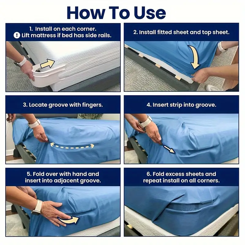 4pcs Bed Sheet Grippers – Non-Slip Mattress Clips & Fasteners - CartRare