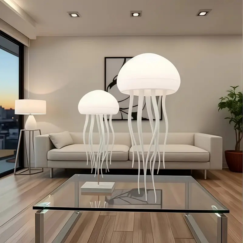 Voice-Controlled Jellyfish Night Light | Ambient LED Mood Lamp for Home Decor - CartRare
