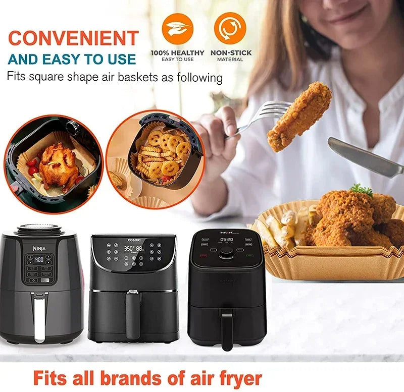 Air Fryer Paper Accessories Airfryer Baking Paper Disposable Liners, Non stick Parchment Aerogrill Paper for Convection Oven - CartRare