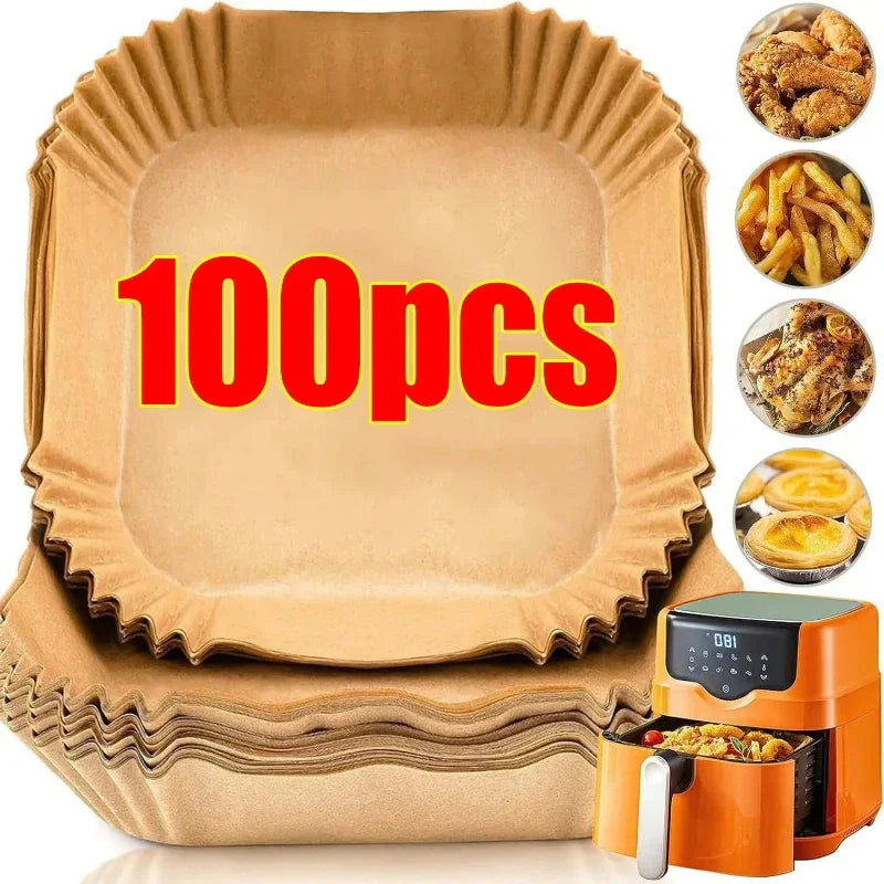 Air Fryer Paper Accessories Airfryer Baking Paper Disposable Liners, Non stick Parchment Aerogrill Paper for Convection Oven - CartRare