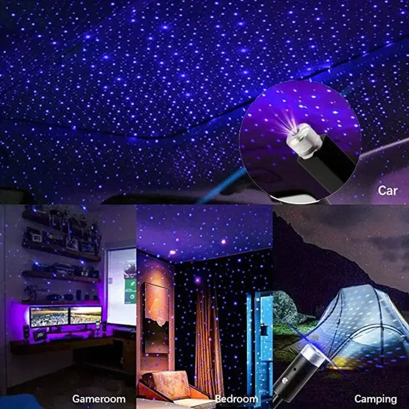 Mini LED Car Roof Star Night Light Projector – USB Adjustable Galaxy Lamp for Auto Ceiling & Room Decor - CartRare