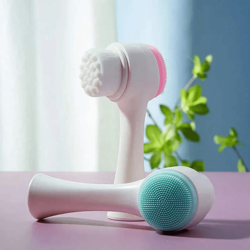 3D Silicone Face Cleansing Brush Dual-Sided Exfoliator - CartRare