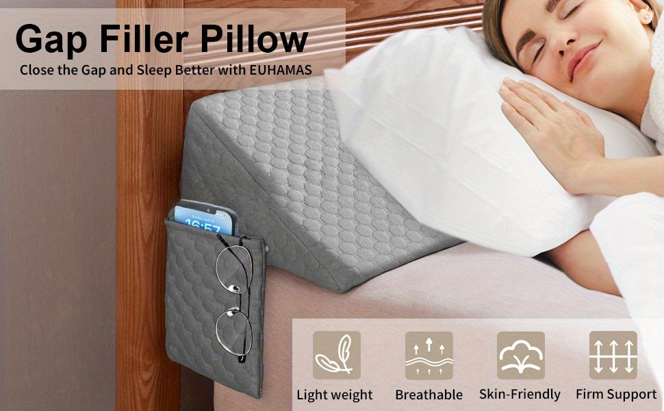 Bed Wedge Pillow Gap Filler for Headboard & Mattress