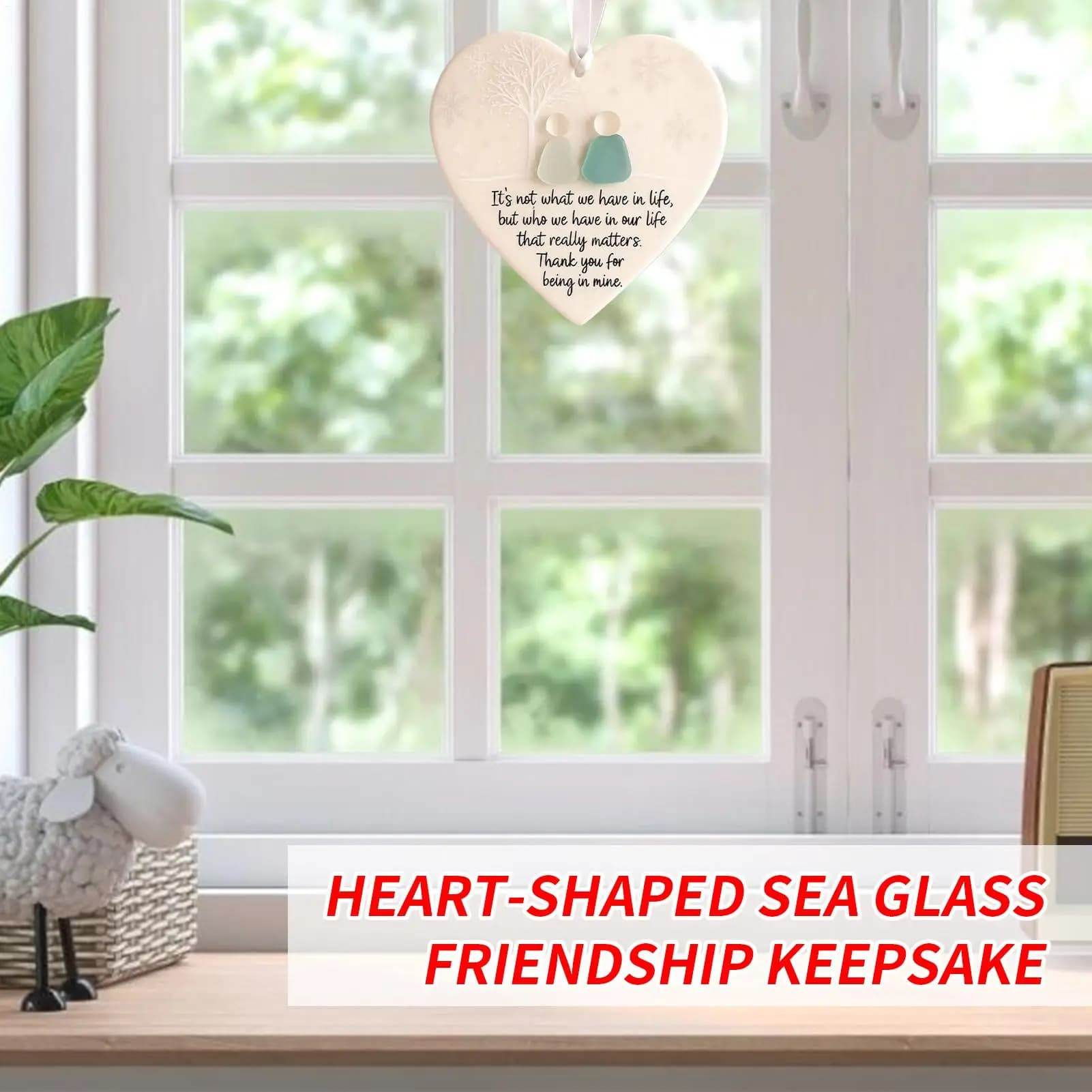 3D Printed Ceramic Love Heart Ornament for Friendship Decor - CartRare