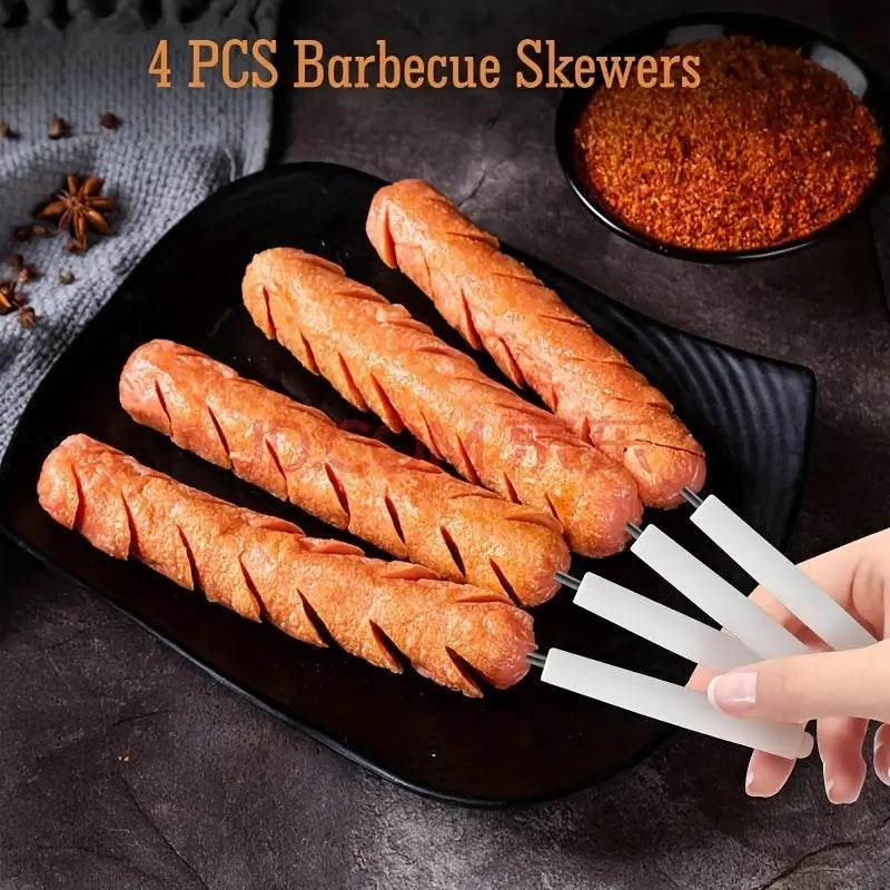 Stainless Steel Hot Dog Roller With Wooden Handle – BBQ Essential Tool - CartRare