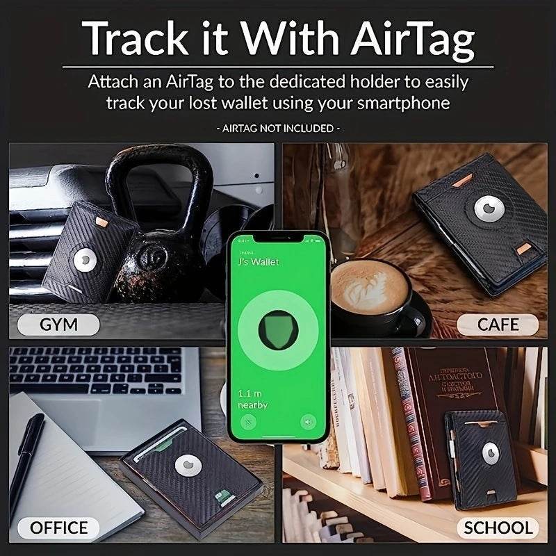 AirTag Slim Wallet with 11 Card Slots for Dad, Husband, Son – RFID Bifold Card Holder Father's Day Gift - CartRare