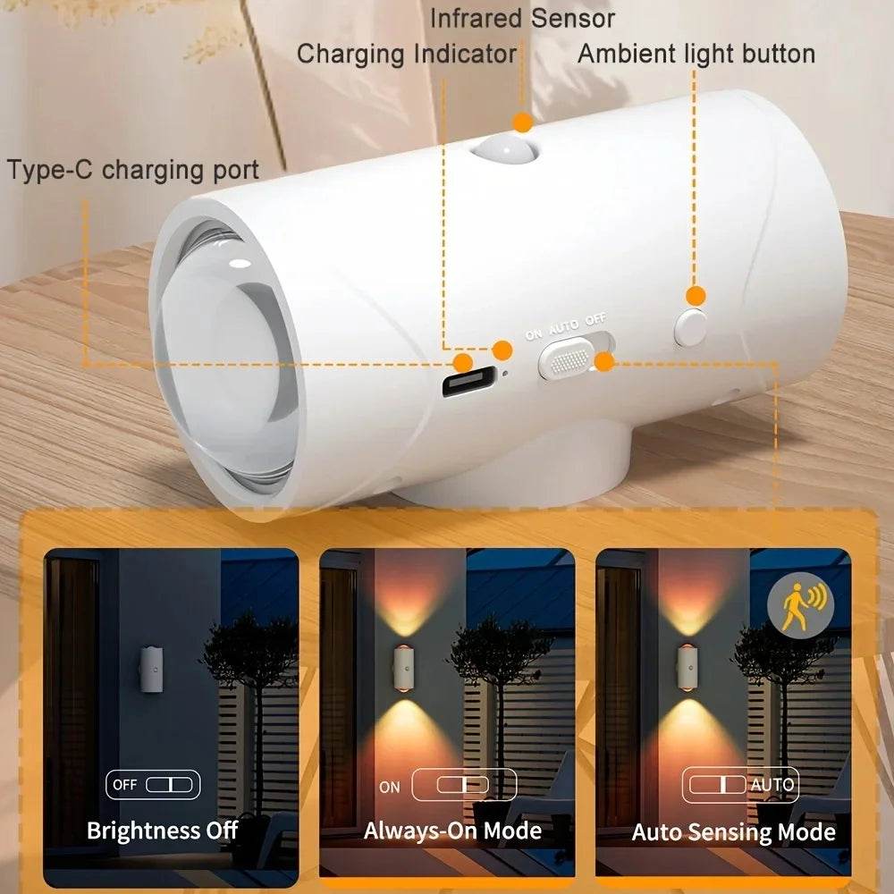 RGB Infrared Sensor Lamp – Smart Rechargeable Motion Light with Touch Control & Color-Changing Glow - CartRare