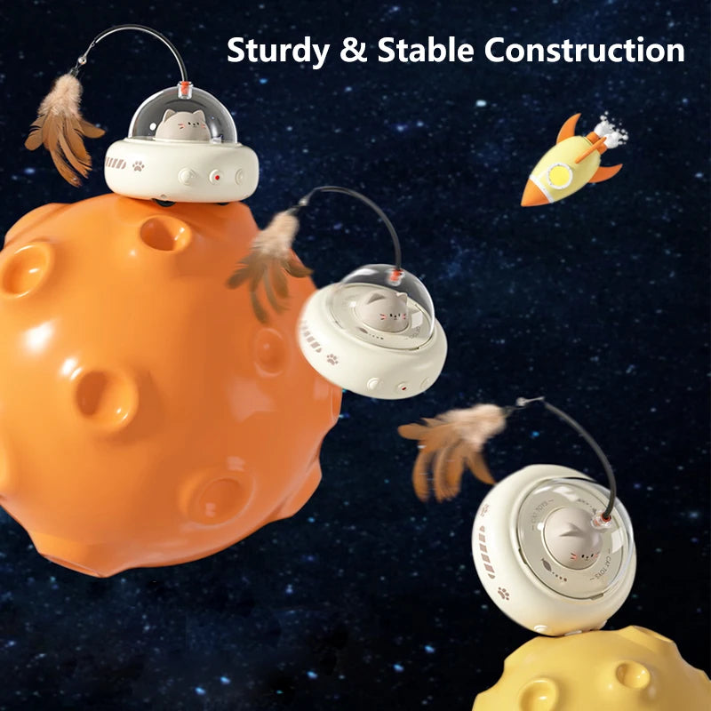 Smart UFO Cat Toy: Bell & Feather Fun