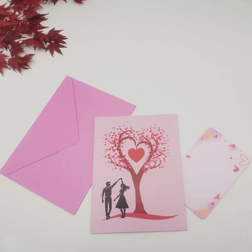 3D Pop Up Heart Tree Couple Card Romantic Anniversary Gift