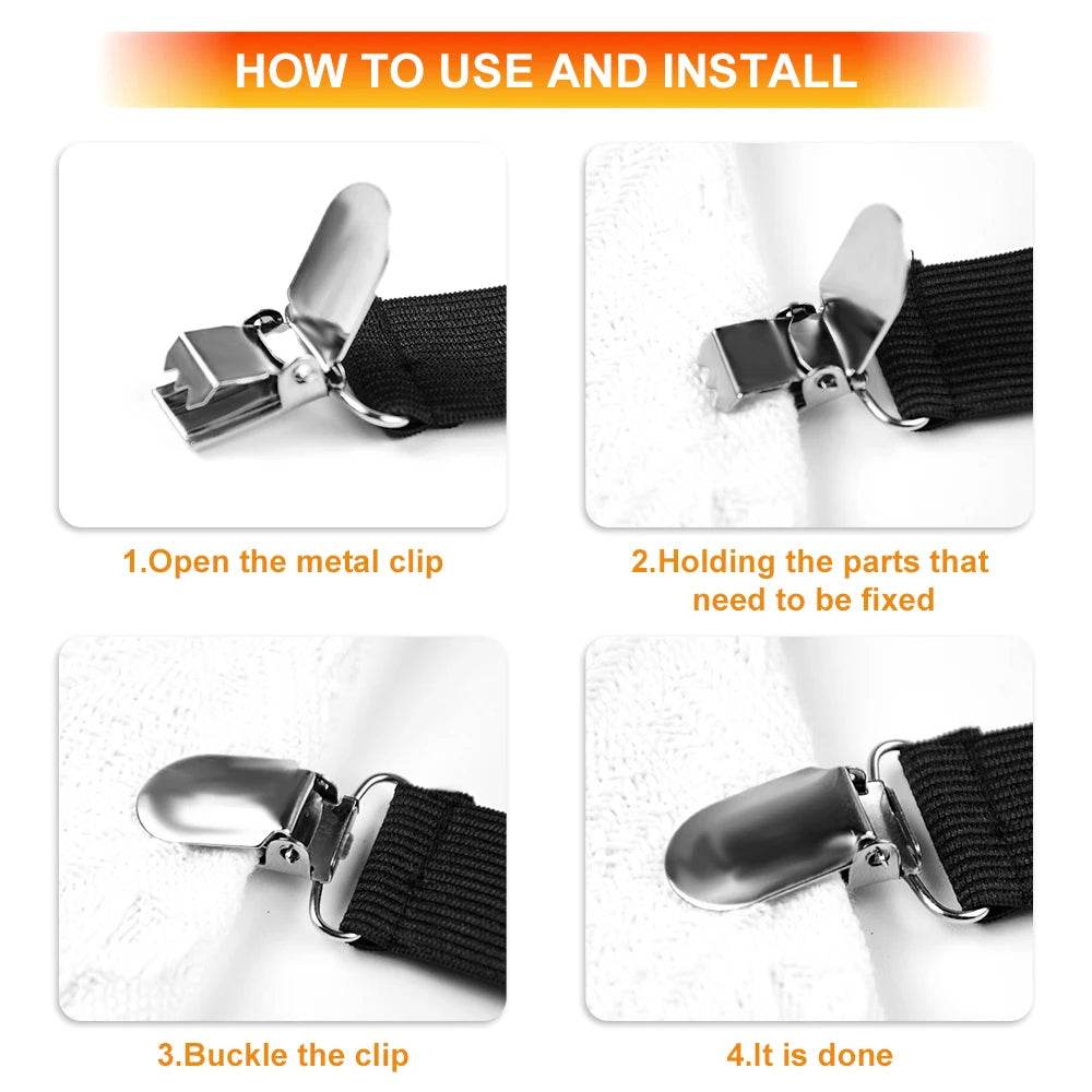 4-Piece Bed Sheet Holder Straps Set for Secure Mattress Fit - CartRare