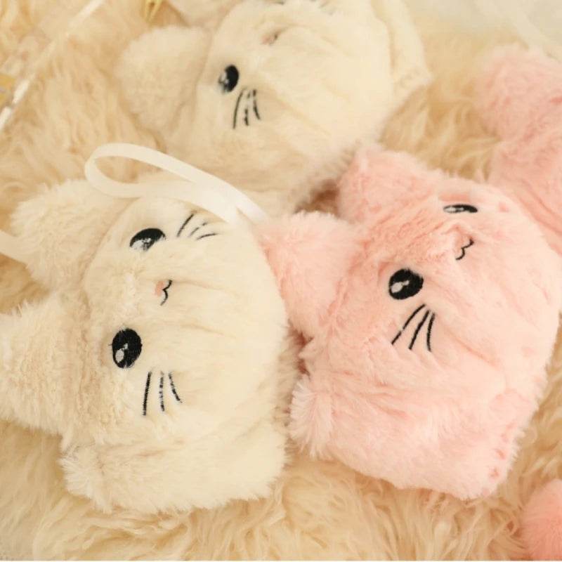 2-Piece Anime Lingerie Set – Soft Plush Bra & Panty with Cartoon Cats Design for Women & Girls - CartRare