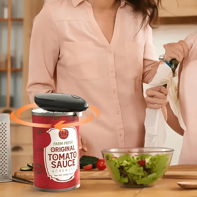 One Touch Electric Can Opener – Automatic Hands-Free Jar & Bottle Opener for Easy Kitchen Use - CartRare